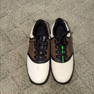 FootJoy White and Brown Golf Shoes (Men’s 5.5, Women’s 7)